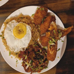 Fried Rice + Chicken Dry Fry + Egg